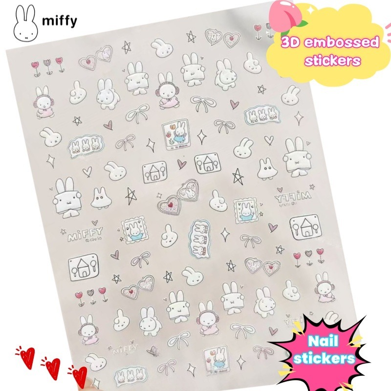 Atv Parts - Miffy karikatür tırnak çıkartmaları anime tavşan