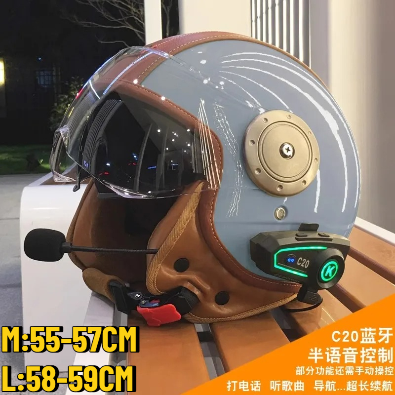 Full Face Motorcycle Helmet With Bluetooth - Elektrikli Motosiklet Çift Aynalı Akıllı Bluetooth