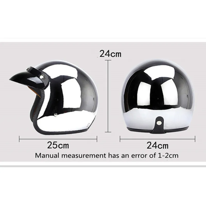 Ayna Gümüş Krom Motosiklet Açı - Vintage Open Face Retro Helmet incelemesi ve fiyatı