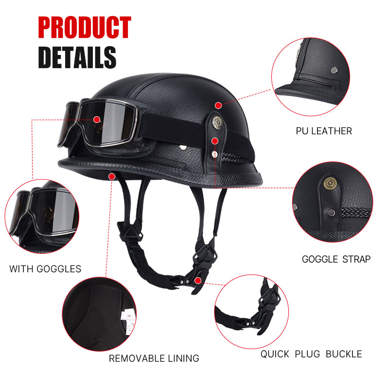 Alman Yarım Vintage Kask Klasi - Vintage Open Face Retro Helmet incelemesi ve fiyatı