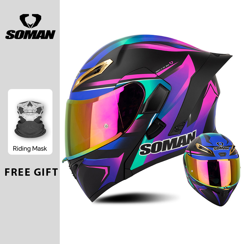 Unisex DOT Onaylı Çift Vizörlü - Dual Visor Motorcycle Racing Helmet incelemesi ve fiyatı