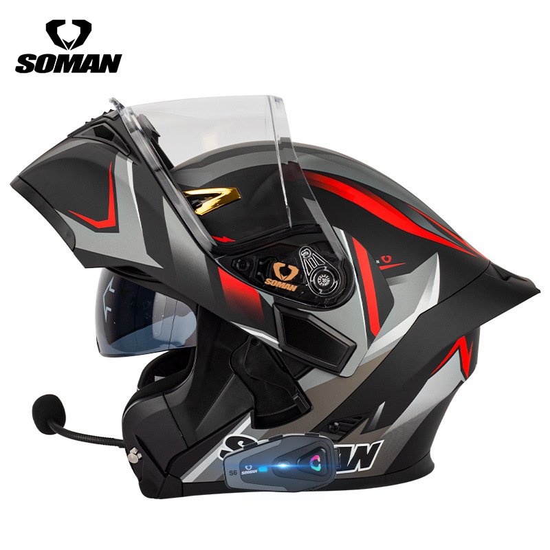 SOMAN Flip Up Motosiklet Kaskı - Dual Visor Motorcycle Racing Helmet incelemesi ve fiyatı