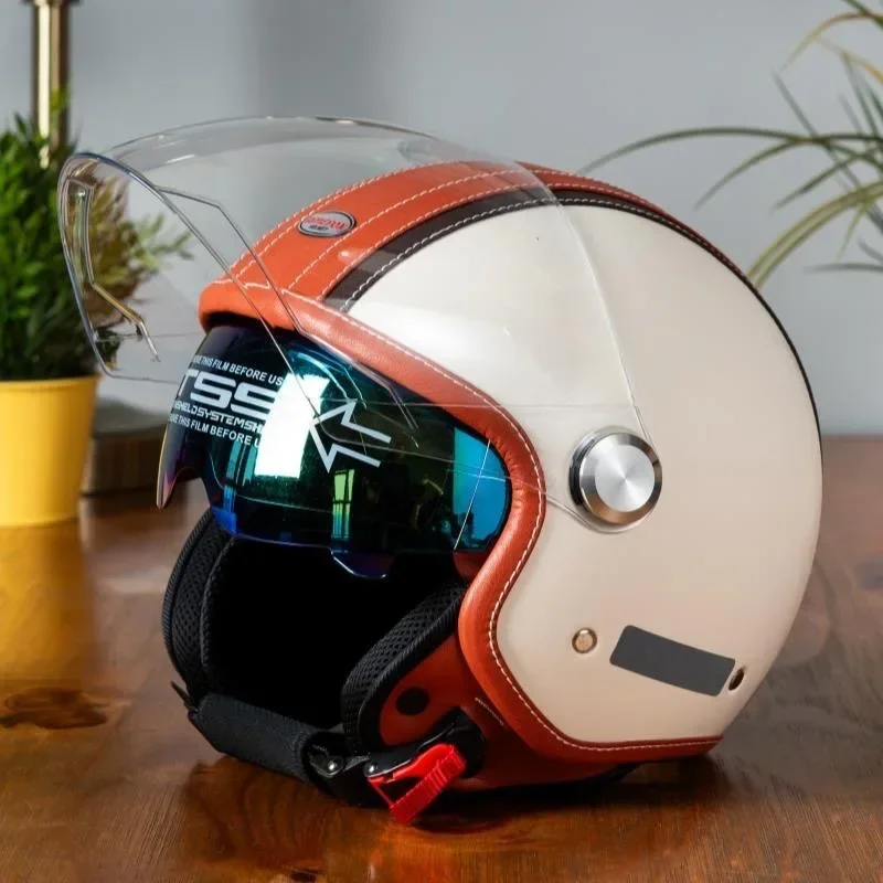 Vintage Deri Açık Yüz Kask Mot - Vintage Open Face Retro Helmet incelemesi ve fiyatı