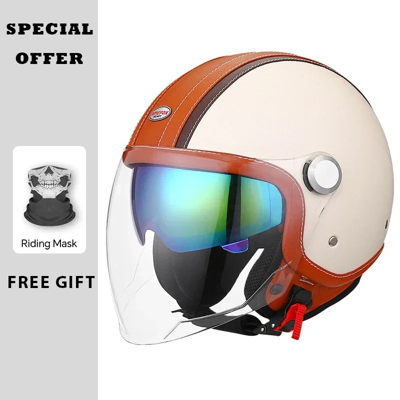 Vintage Deri Açık Yüz Kask Mot - Vintage Open Face Retro Helmet incelemesi ve fiyatı
